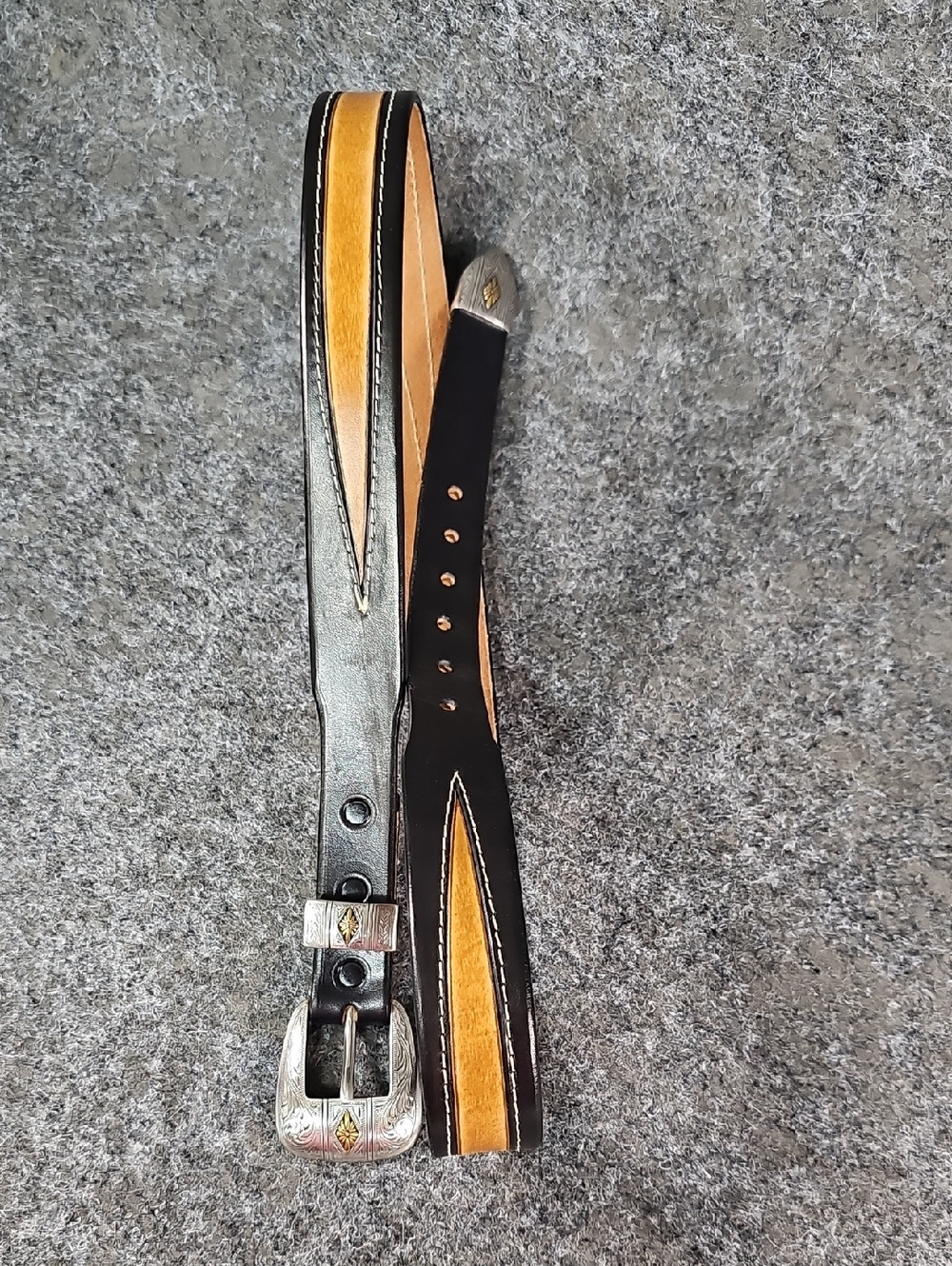 David Switzer Western Belt, Leather, Black Brown, Size 36, Like New